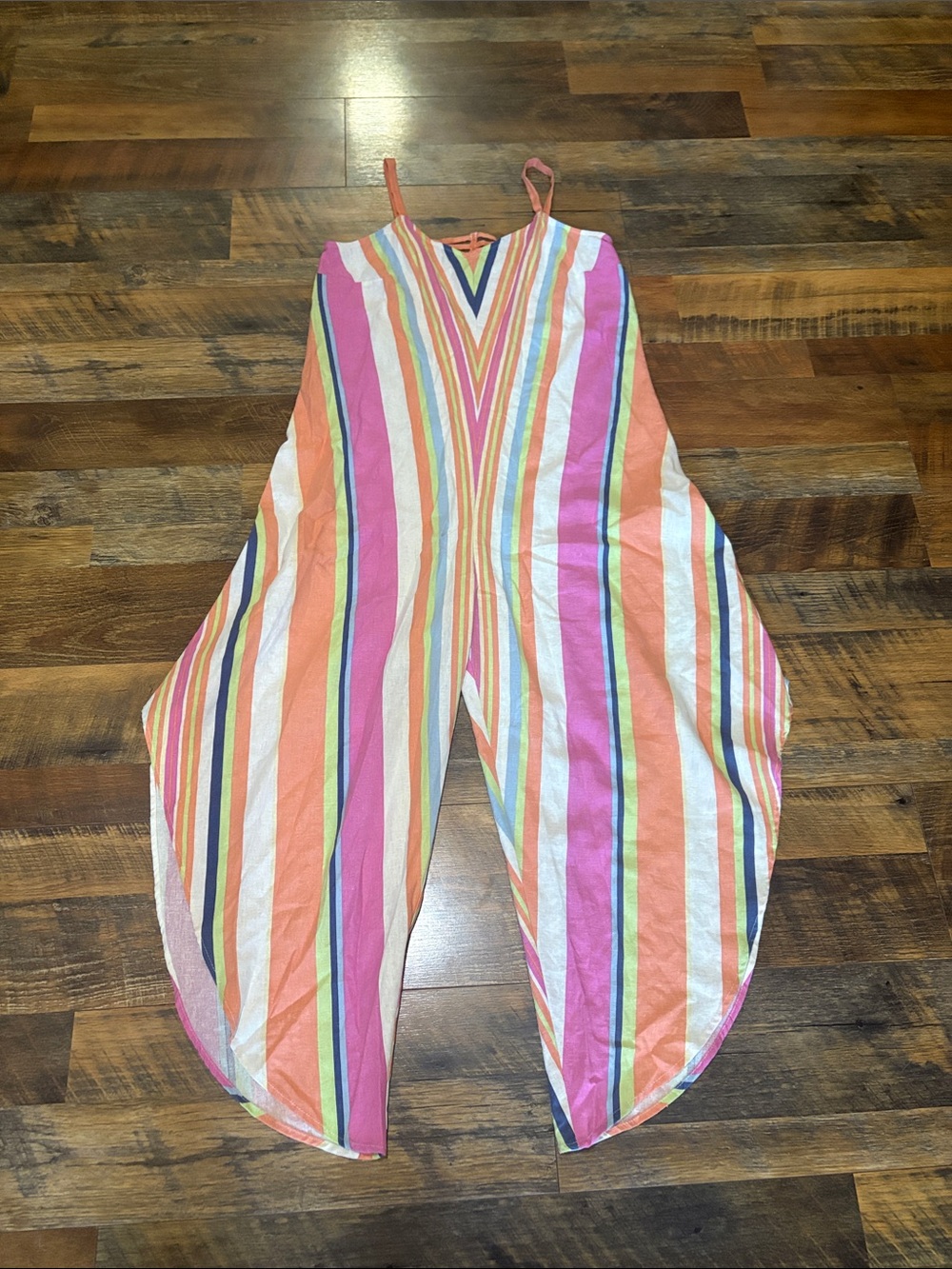 Everlily striped, wide-leg jumpsuit linen blend